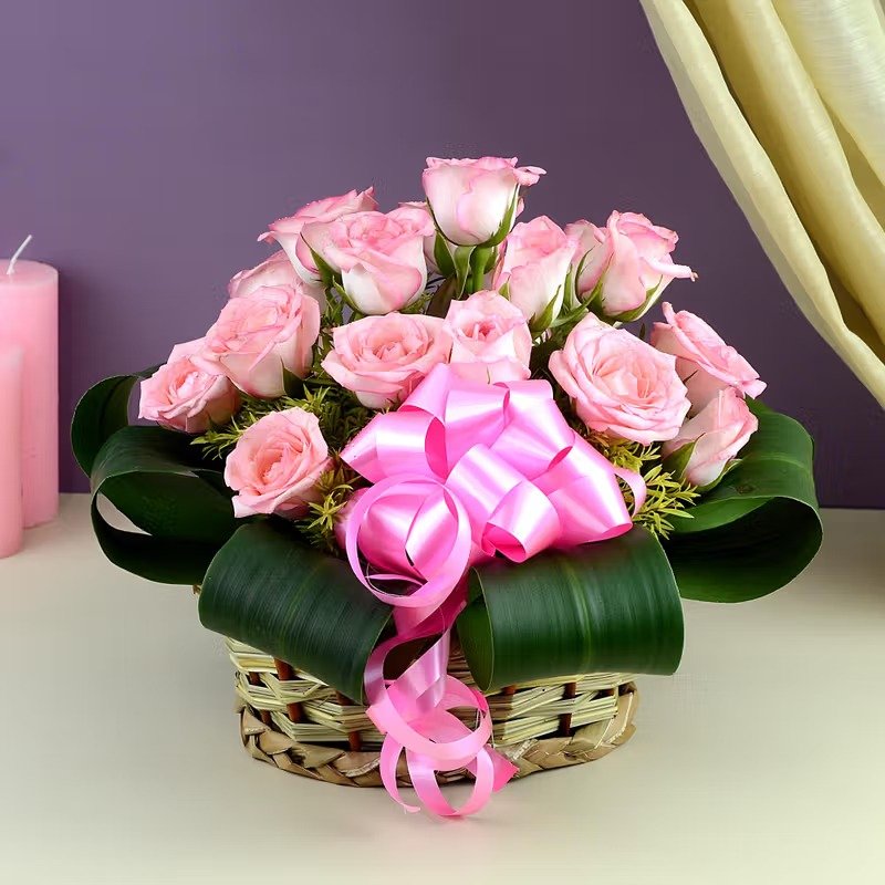 Pink Roses basket